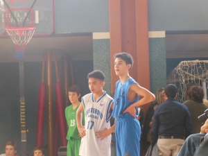 Alessandro con la maglia blu del Cuneo al "Join the Game" di Novara