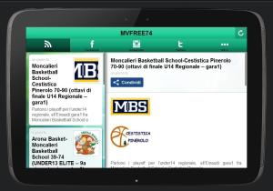 MVFREE74 app in versione Android per tablet